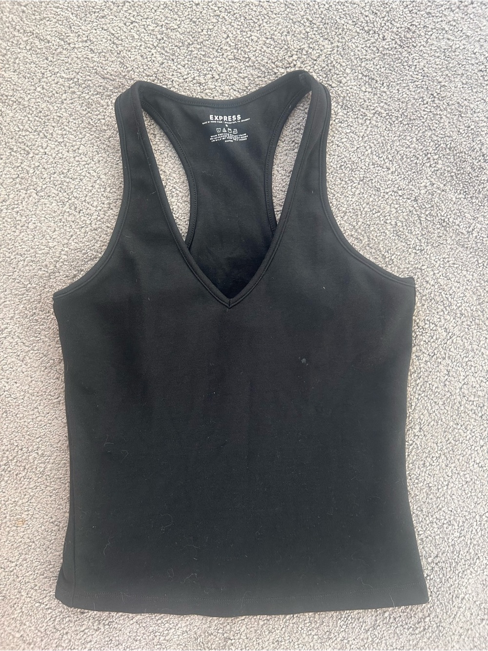 Express Black V-Neck Racerback Tank Top | Small - Picture 5 of 10